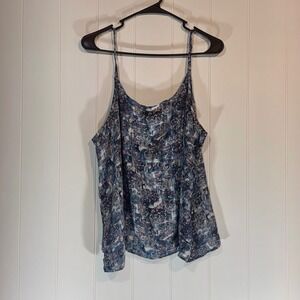 Cato Havana Bound Blue Paisley Floral Cami Tank Top XL NEW